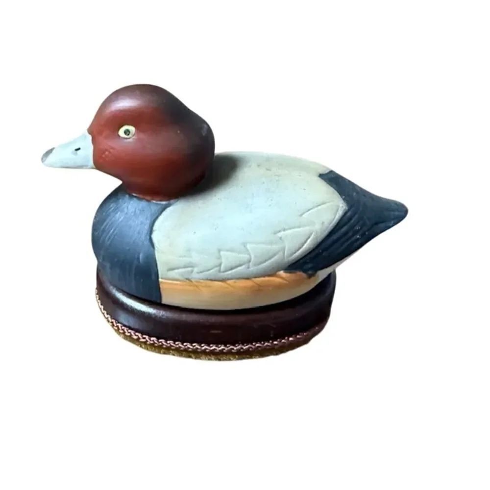 Jasco Porcelain Mallard Duck Lint Remover Brush Decoy Figurine